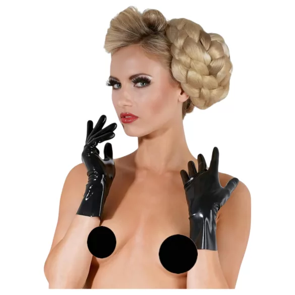 LATEX - mănuși scurte unisex - latex negru - M