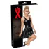 LATEX - rochie mini cu fustă cu volane (negru)
