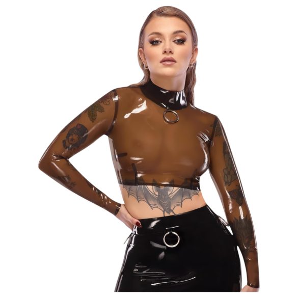 LATEX - top din latex transparent (transparent-negru) - S-L