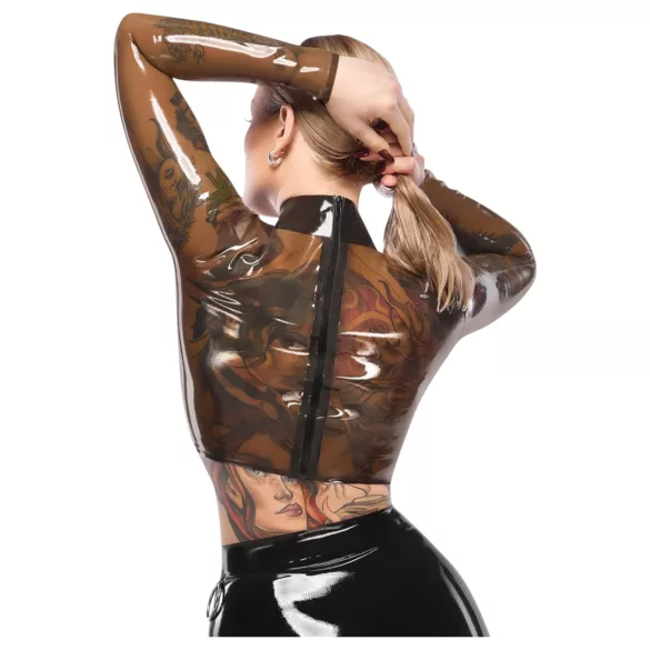 LATEX - top latex transparent - negru transparent - M