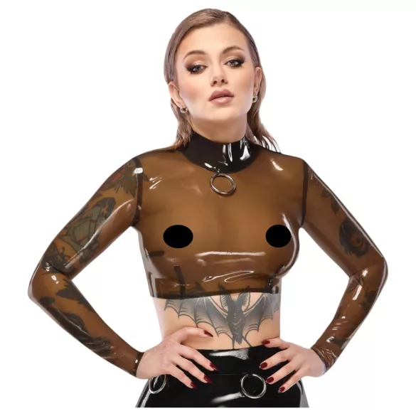LATEX - top latex transparent - negru transparent - L