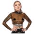 LATEX - top din latex transparent (transparent-negru) - S-L - 2XL