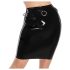 LATEX - Fustă midi din latex (neagră)