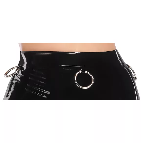LATEX - fustă midi din latex (negru) - 2XL