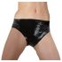 LATEX - chiloți damă cu dildo interior (negru) - L