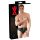 LATEX - Chiloți bărbătești cu dildo anal și spațiu pentru penis (negru) - XL