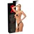 LATEX - chilot exterior + 2 dildo-uri interioare - negru (S-L)