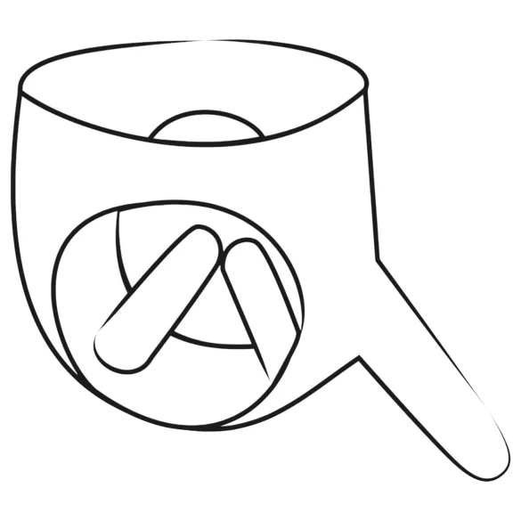 LATEX - chiloți cu 2 dildo interne - latex negru (S-L)