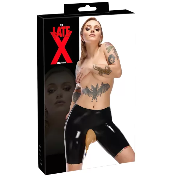 LATEX - Chiloți latex cu deschidere pentru eliberare (negru)