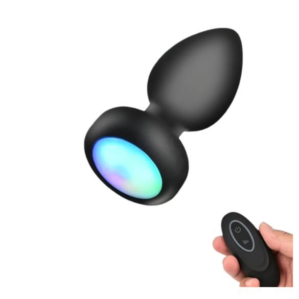 Mrow - vibrator anal cu radio și lumină - negru