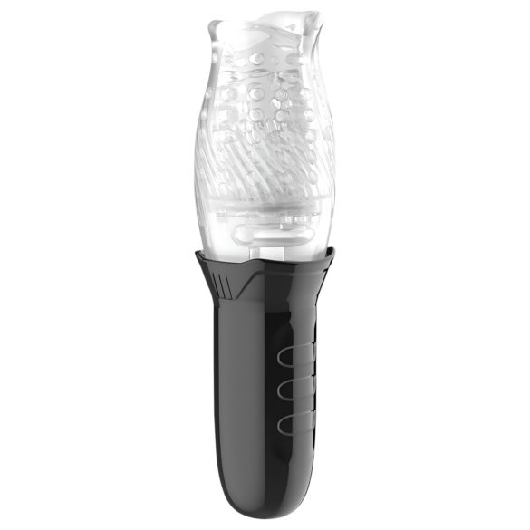 Leopard Bellucci 360 - masturbator rotativ-vibrator - transparent-negru