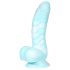 Vibrația Mării - dildou cu textură, 17 cm, albastru-alb