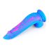 Inkipus - Dildo cu testicule din silicon - 18cm (albastru-roz)