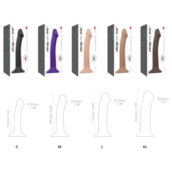 Strap-on-me Dual S - dildo cu două straturi - negru