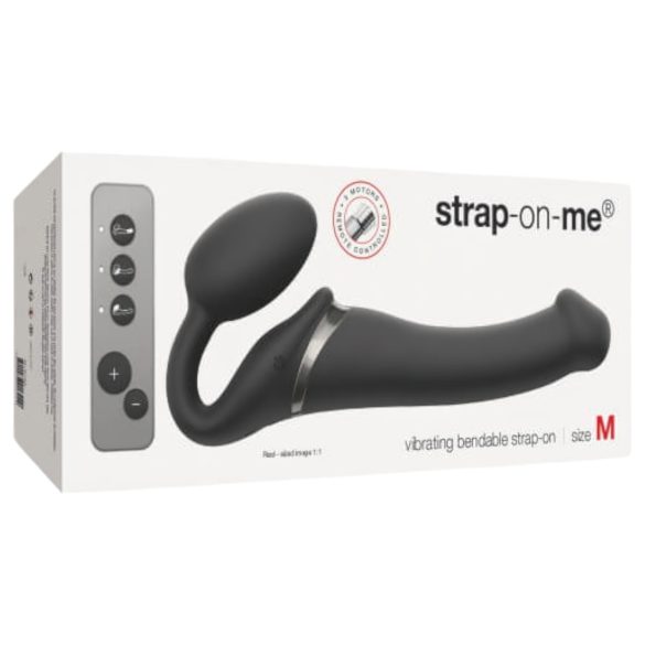 Strap-on-me M - vibrator cu centură - mărime medie (negru)