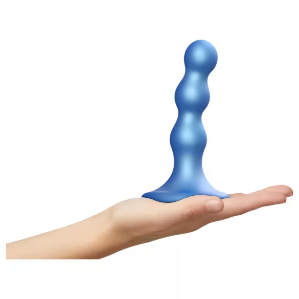 Strap-on-me Balls S - dildo cu bile - ventuză - silicon albastru