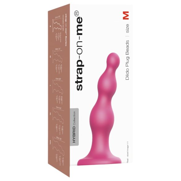 Strap-on-me Beads M - dildo cu bile și ventuză (roz)