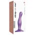 Strap-on Curvy S - dildo ondulat cu ventuză (mov)