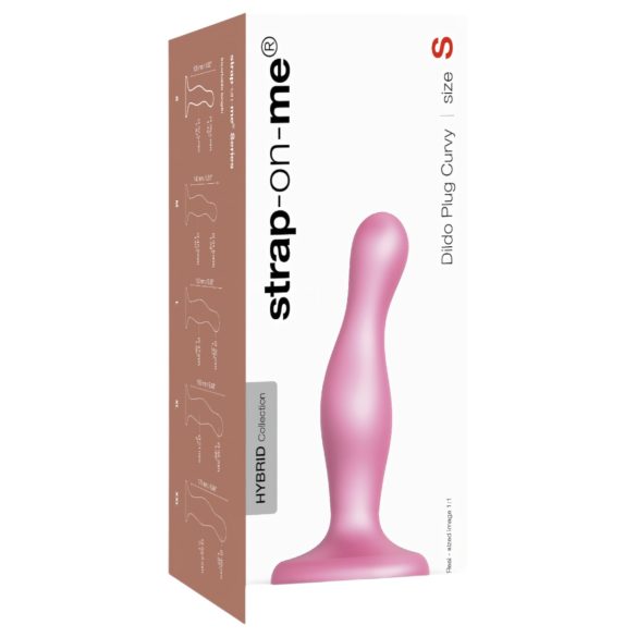 Strap-on-me Curvy S - dildo curbat ventuză (roz)