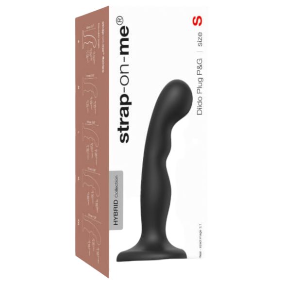 Strap-on-me P&G S - dildo curbat cu ventuză (negru)
