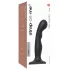 Strap-on-me - dildo dublu curbat cu ventuză - silicon negru S