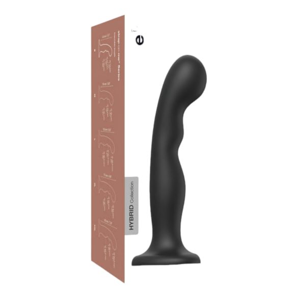 Strap-on-me P&G L - dildo curbat cu ventuză (negru)