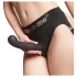 Strap-on-me P&G L - dildo curbat cu ventuză - silicon negru