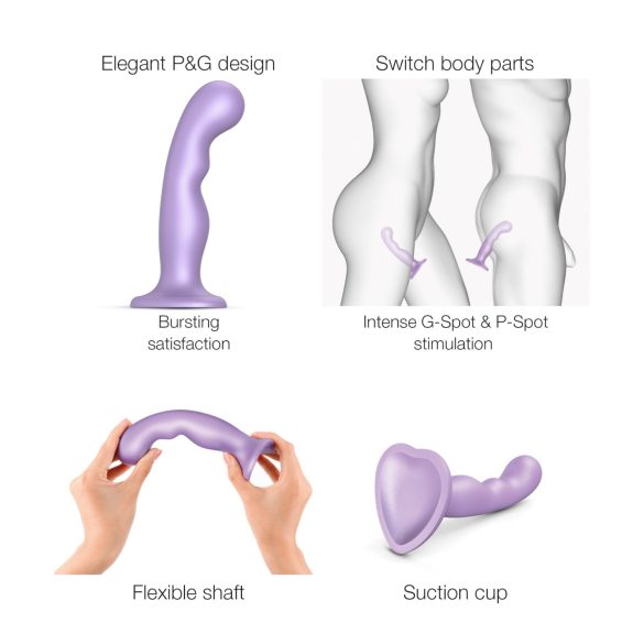 Strap-on-me - dildo cu ventuză curbat - silicon lila - mărimea S