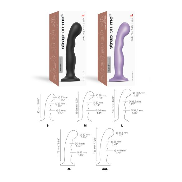 Strap-on-me - dildo cu ventuză curbat - silicon lila - mărimea S
