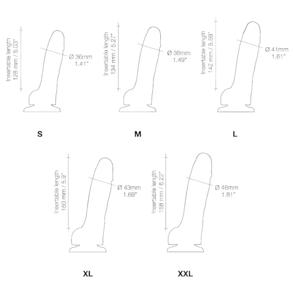 Strap-on-me M - dildo cu ventuză, dublu strat - culoare naturală