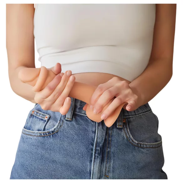 Strap-on-me M - dildo cu două straturi, cu ventuză (culoarea pielii)