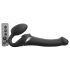 Strap-on-me - Vibrator strap-on cu unde de aer M - silicon negru