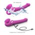Strap-on-me S - vibrator cu unde pulsatorii tip strap-on - roz