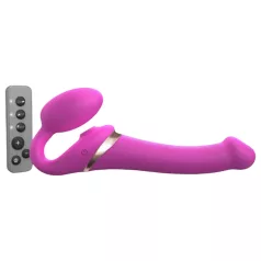 Strap-on-me M - vibrator cu curea, cu unde de aer (roz)