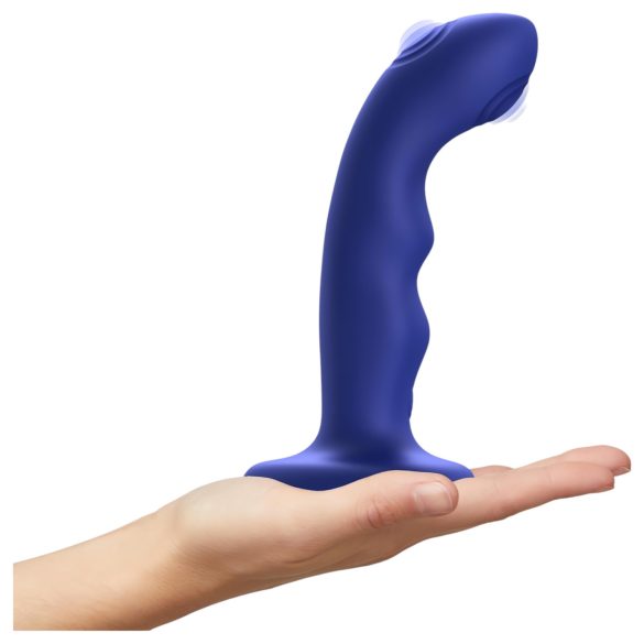 Strap-on-me M - vibrator impermeabil, pulsatil G-spot (albastru)