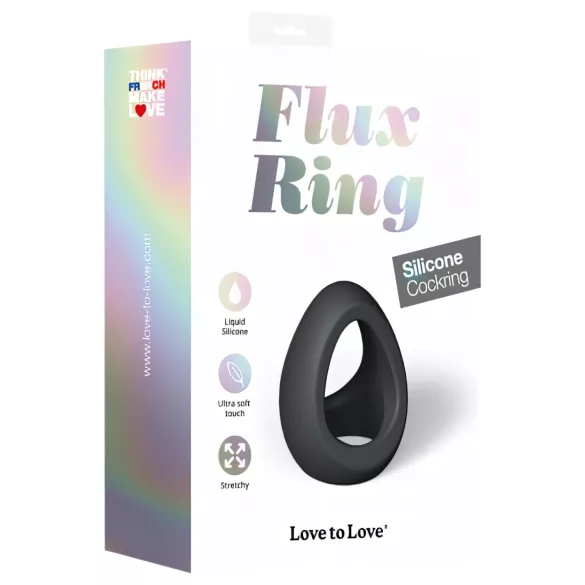Love to Love Flux - inel pentru penis - silicon - negru