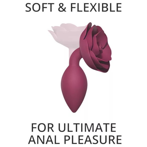 Love to Love Open Roses M - plug anal din silicon (roșu)