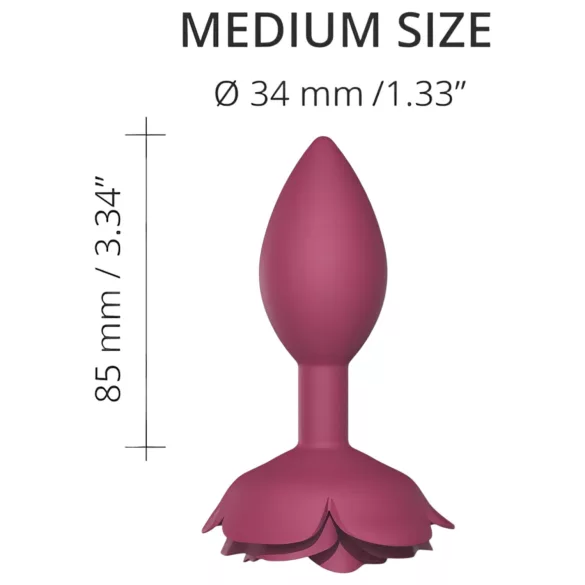 Love to Love Open Roses M - plug anal din silicon (roșu)