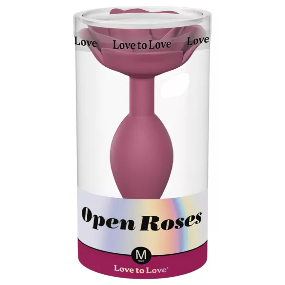 Love to Love Open Roses M - plug anal din silicon (roșu)