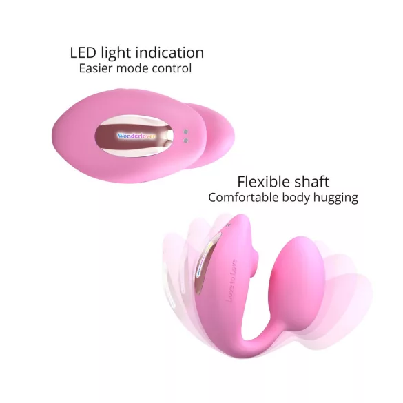 Love to Love Wonderlover - vibrator roz pentru punctul G și clitoris