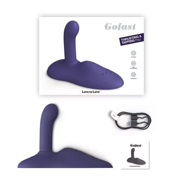 Love to Love GoFast - vibrator pentru penetrare și stimulare clitoridiană cu ventuză (albastru)