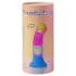 Love to Love Candy Loop - dildo din silicon cu LED luminos (roz-albastru) - 16,9 cm
