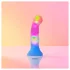 Love to Love Candy Loop - dildo din silicon cu LED luminos (roz-albastru) - 16,9 cm