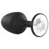 Dorcel Geisha Plug Diamond M - plug anal cu piatră albă (negru)