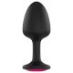 Plug anal negru Ruby L cu piatră roz