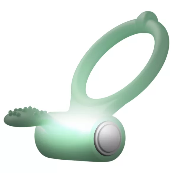 Dorcel - inel pentru penis vibrator fosforescent - alb