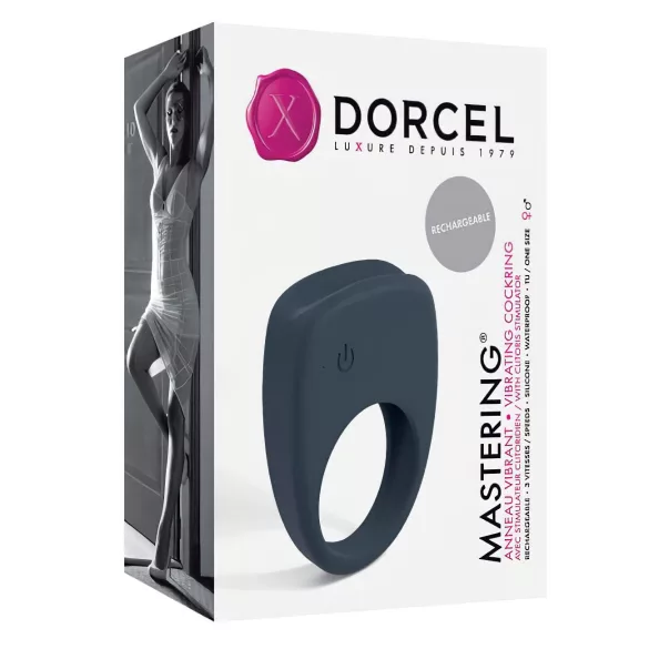 Dorcel Mastering - inel penian cu vibrații, cu acumulator (gri)