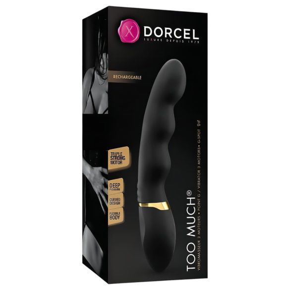Dorcel Too Much 2.0 - vibrator cu 3 motoare reîncărcabil - negru-auriu