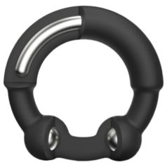 Dorcel - inel pentru penis cu insert metalic - silicon negru