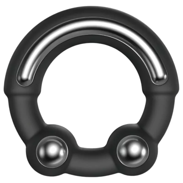 Dorcel - inel pentru penis cu insert metalic - silicon negru